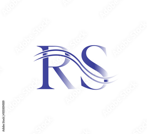 SR or RS initial monogram logo design vector concept