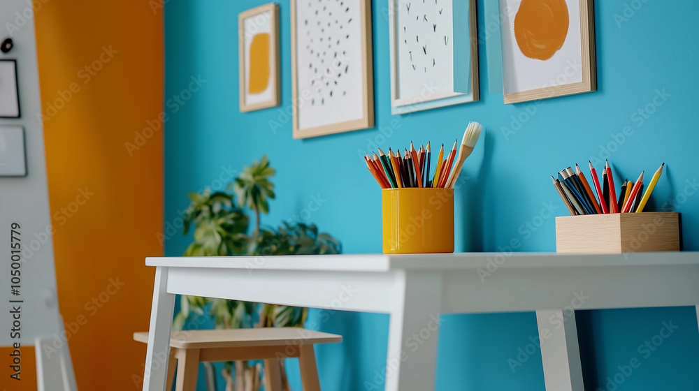 Colorful child-friendly affirmation posters on walls Colorful child-friendly affirmation posters on walls