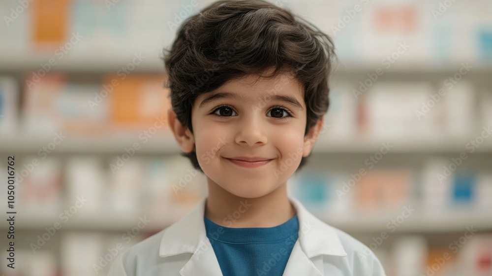 Young Pharmacist Attentively Prepares Child's Medicine