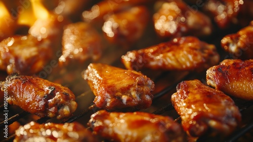 Grilled Chicken Wings with Natural Lighting Effect