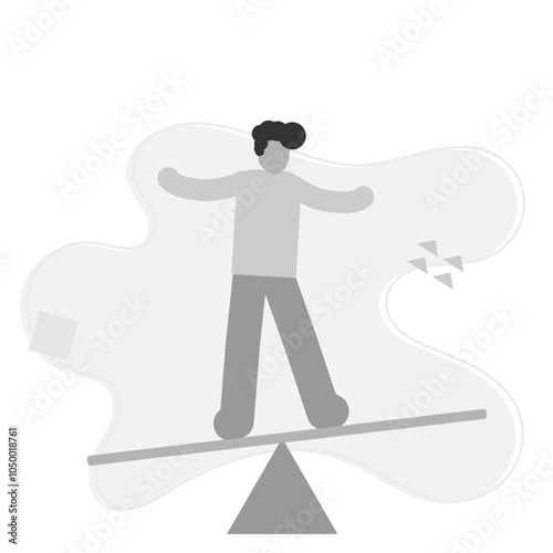 flat character illustration of maintaining balance