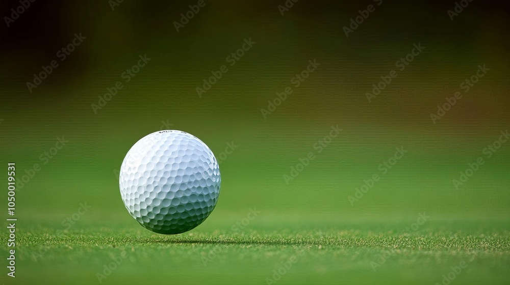 Fototapeta premium Ball mid-air with perfect arc towards the green, clear trajectory, rich colors