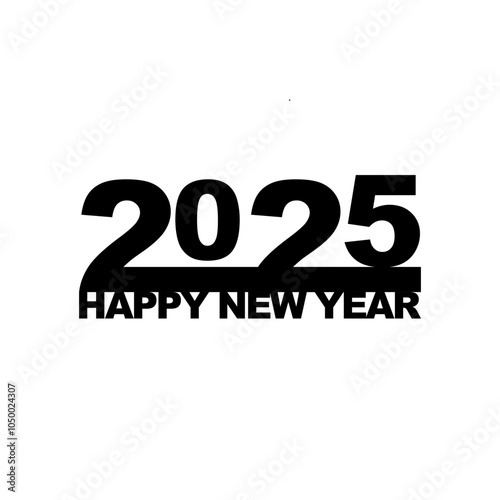 happy new year 2025 connected creative logo vector eps