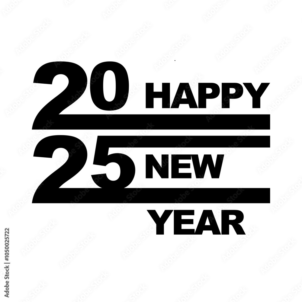 Naklejka premium happy new year 2025 connected creative logo vector eps