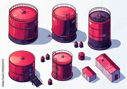 SET, oil, crude oil, liquefied natural gas, liquefied petroleum gas, chemical tankers. Modern illustrator. photo