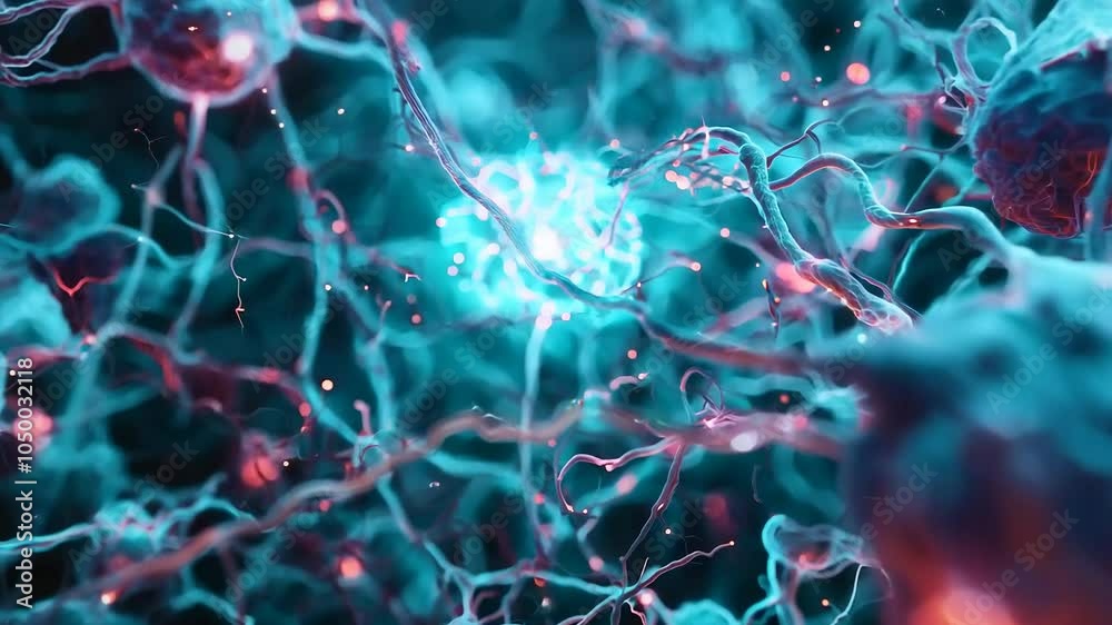 Neural network: structure of brain cells revealing complex pathways, intricate connections, essential for cognitive functions, memory processing, overall nervous system communication. Neural network: structure of brain cells revealing complex pathways, intricate connections, essential for cognitive functions, memory processing, overall nervous system communication.