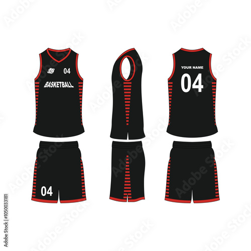 Basketball jersey set template collection.	