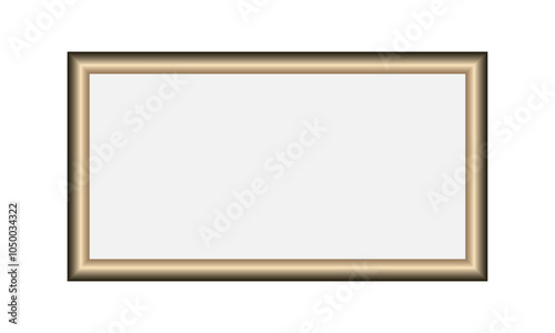 Photo frame template in aged gold color.