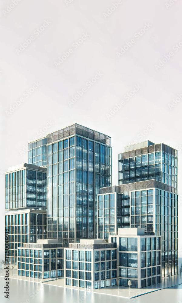 Fototapeta premium Modern Glass Office Buildings in Cityscape
