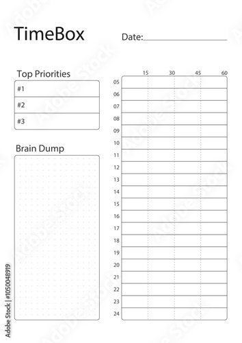 TimeBoxing Daily Planner, Light Template