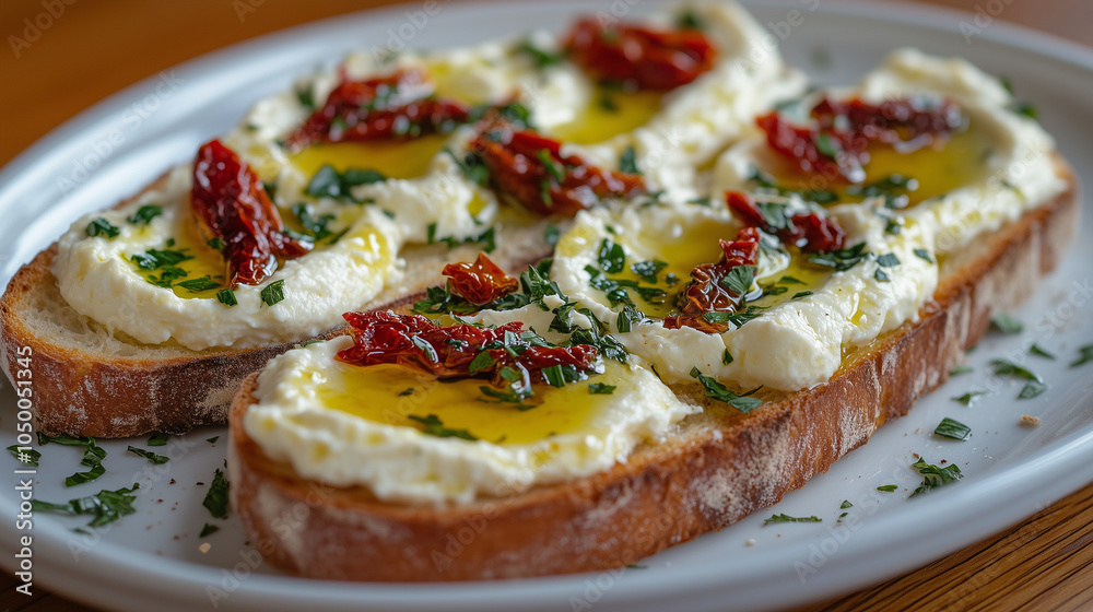 Sourdough Bread with Cream Cheese, Mint, and Sun-Dried Tomatoes Sourdough Bread with Cream Cheese, Mint, and Sun-Dried Tomatoes