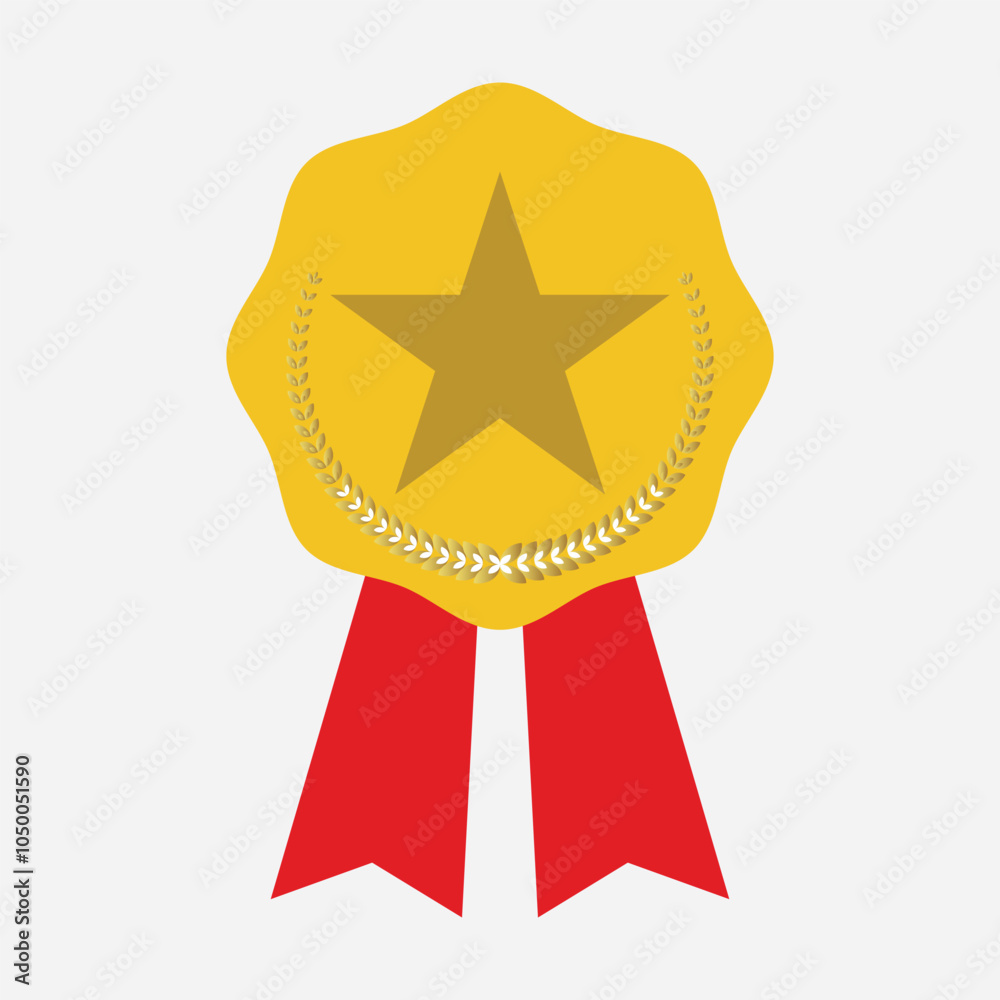 Medal icon vector. flat style with medal vector on white background. Vector illustration.