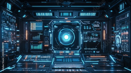 Futuristic Digital Interface in a Sci-Fi Environment