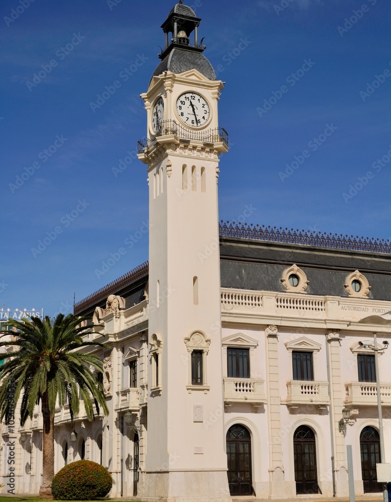 Fototapeta premium Valencia Port Clock (Reloj del Puerto de Valencia), Port of Valencia, Spain
