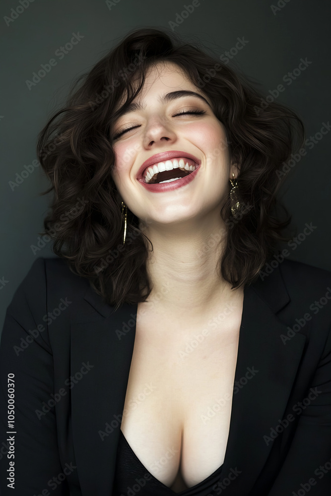 Joyful Woman Smiling, Authentic Expression, Happiness, Confidence, Studio Portrait, Cheerful Laughter, Natural Beauty, Positive Emotion, Radiant Smile, Vibrant Personality Joyful Woman Smiling, Authentic Expression, Happiness, Confidence, Studio Portrait, Cheerful Laughter, Natural Beauty, Positive Emotion, Radiant Smile, Vibrant Personality