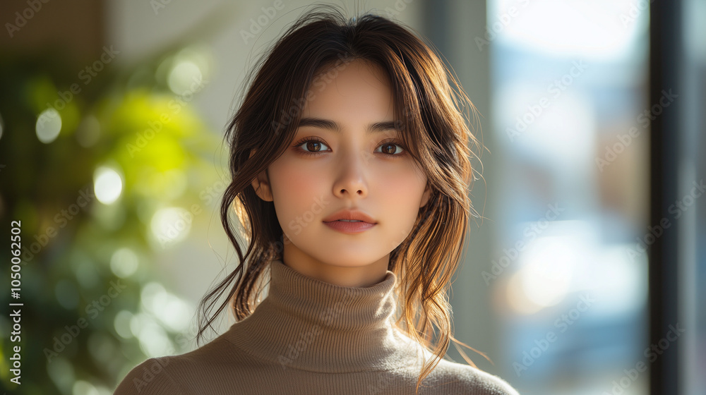 美女, 女性, 美しい, 顔, モデル, 日本, 韓国, 中国, アジア, カフェ, ファッション