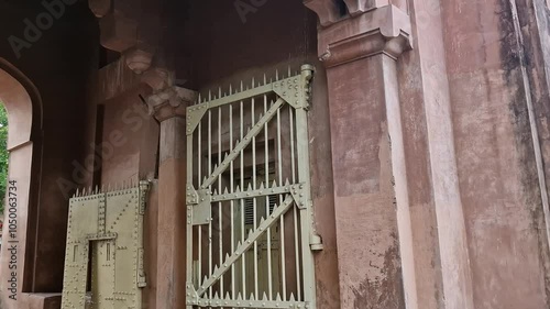 Iron gate at the entrance of Jhansi Fort, made by the British in ancient times. photo