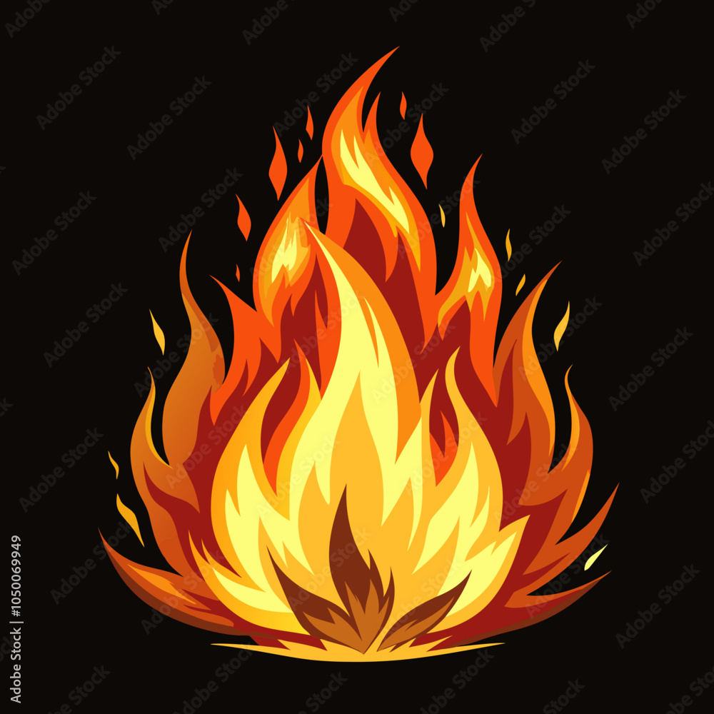 Fire vector illustration an black background Fire vector illustration an black background