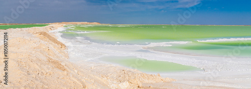 Qinghai Tibet Plateau scenery - Qarhan Salt Lake. Taken on the Golmud, Qinghai, China. photo