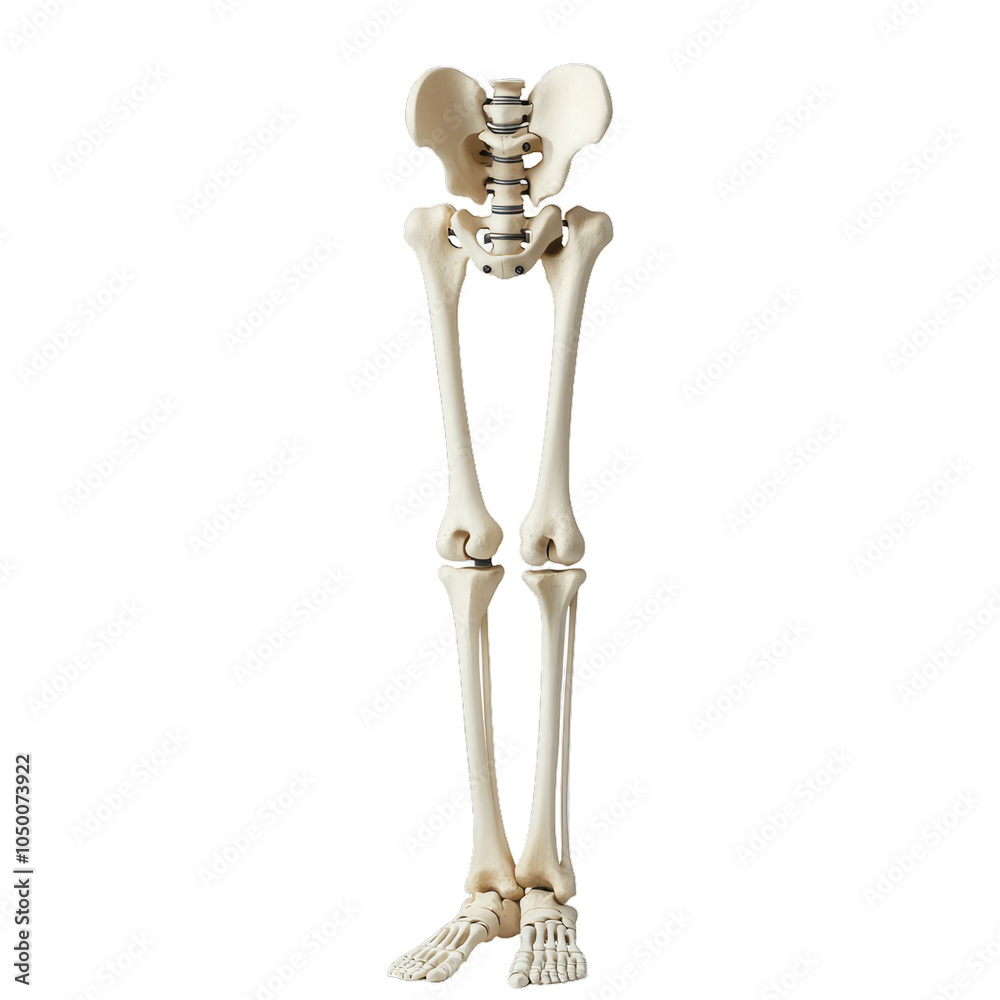 Poster Realistic human leg skeleton femur tibia and fibula displayed ...