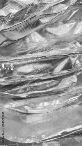 Fabric Shiny Textured Close-Up Silver Metallic Material Abstract Light