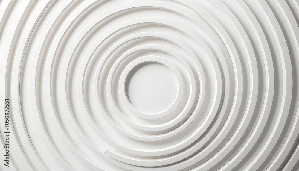 Concentric random rotated white rings or circles background wallpaper banner flat lay top view from above with copy space isolated with white highlights, png Concentric random rotated white rings or circles background wallpaper banner flat lay top view from above with copy space isolated with white highlights, png