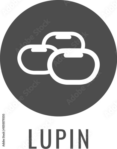 A lupin bean legume food icon concept. Possibly an icon for the mustard allergen or allergy.