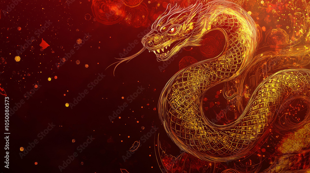 Obraz premium Year of the snake chinese zodiac 