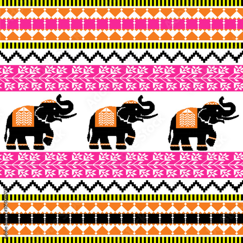cross-stitch pattern  with an elephant