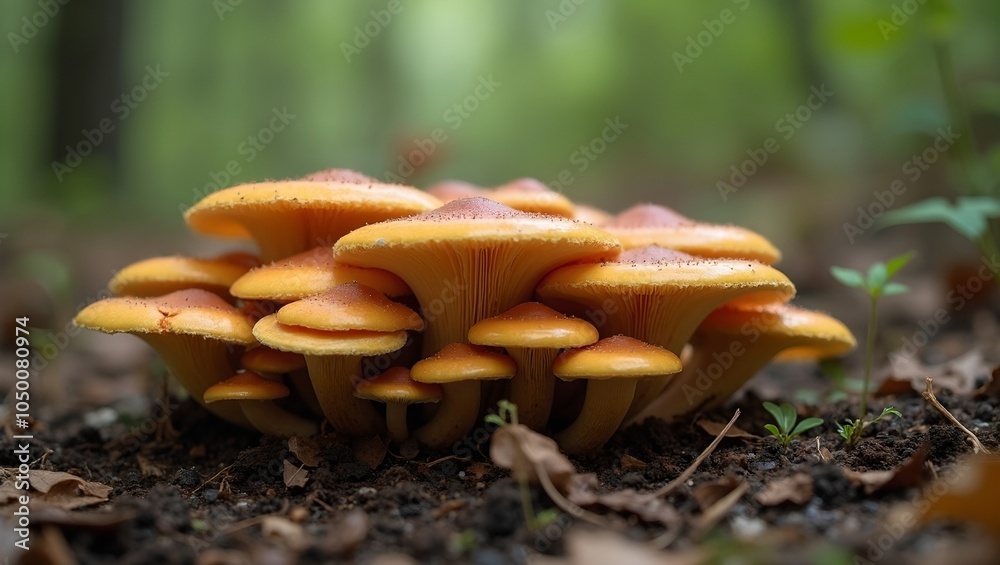 Mushroom colony in circle symbolizing unity in nature Mushroom colony in circle symbolizing unity in nature