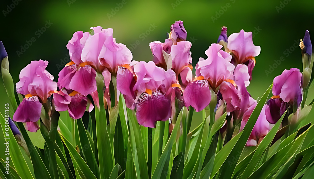 purple pink flowers iris bloom gardens warm summer months purple pink flowers iris bloom gardens warm summer months