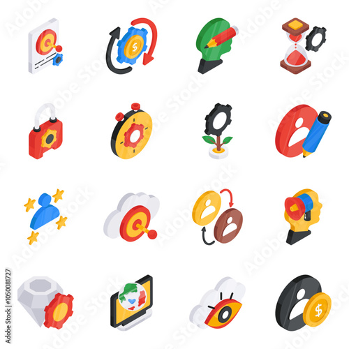 Set of Data Setting Flat Icons

