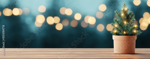 Decorative Christmas tree in a pot.