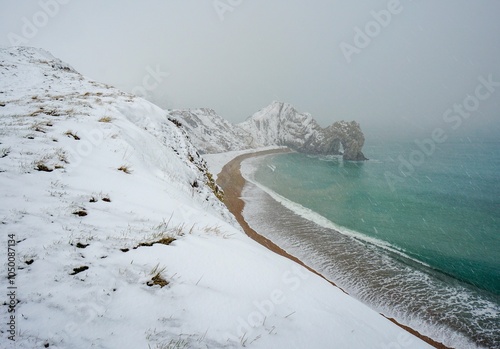 Durdle Door Beach In Winter photo