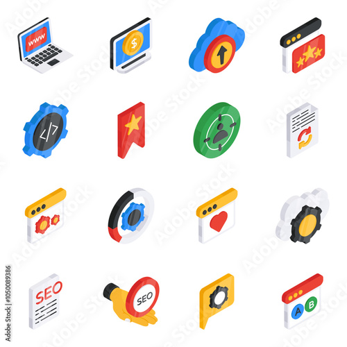 Set of Programming Flat Icons

