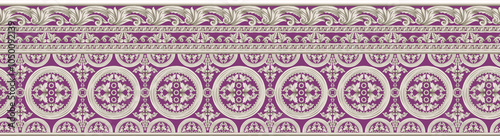 Obraz na płótnie seamless beautiful wallpaper cards border design floral leaf vintage ornament Victorian geometric ethnic print paisley w salonie