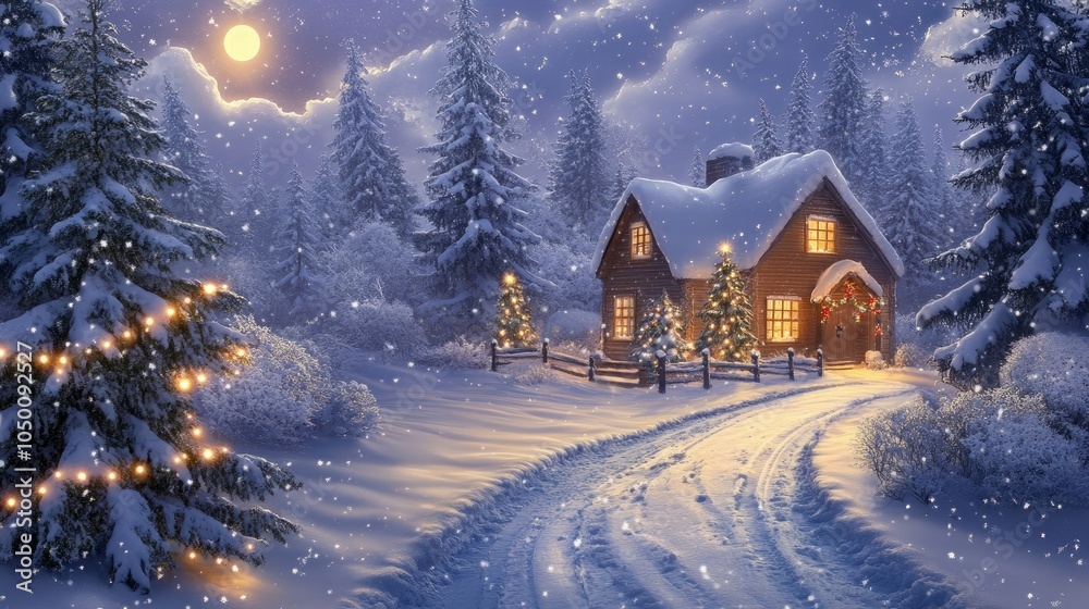 A winter paradise is painted by drifts and pine trees covered in snow. Wishing you a merry Christmas and New Year! A winter paradise is painted by drifts and pine trees covered in snow. Wishing you a merry Christmas and New Year!