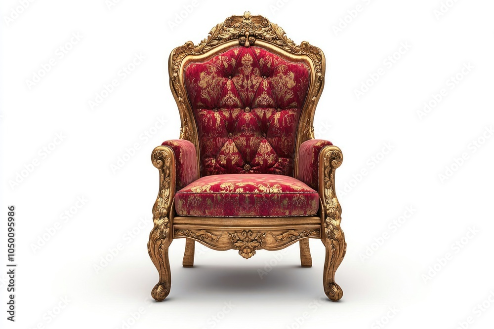 Sophisticated Wooden Throne Chair with Elegant Carved Accents Sophisticated Wooden Throne Chair with Elegant Carved Accents