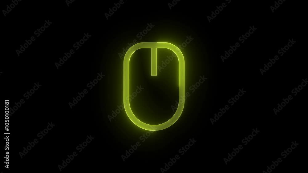 Mouse stroke icon glowing neon animation Mouse stroke icon glowing neon animation