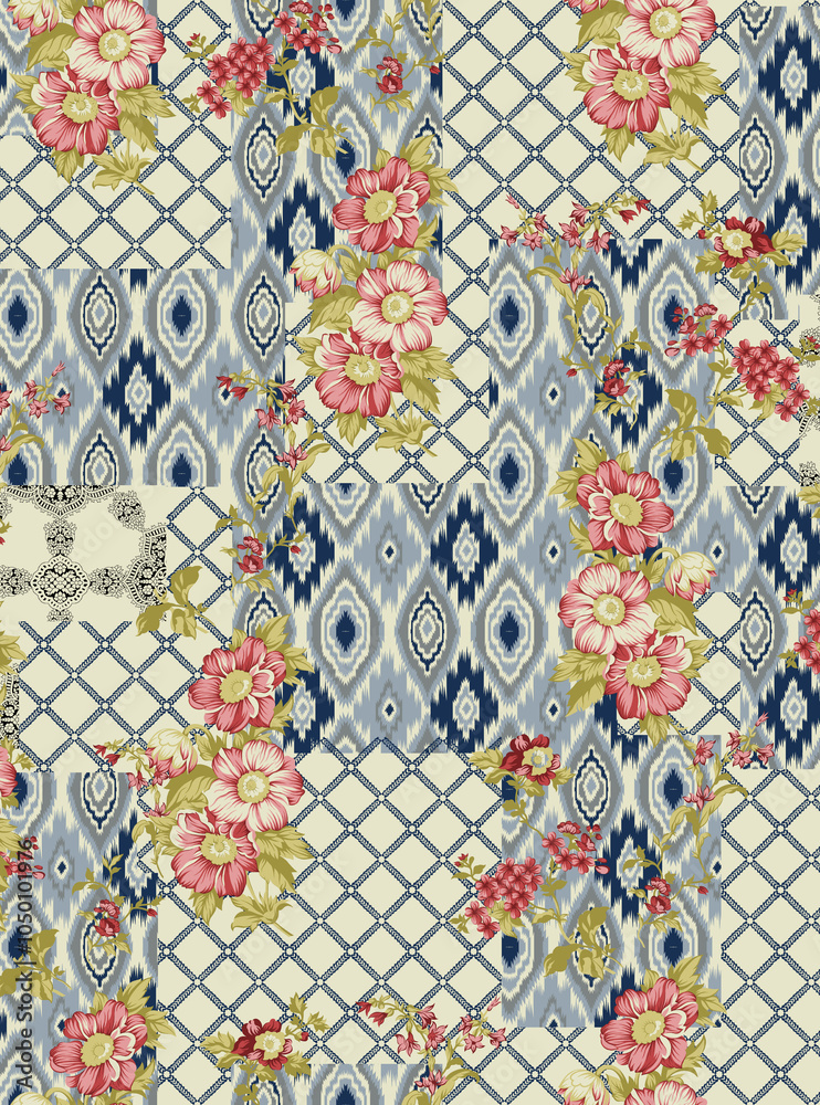 seamless beautiful wallpaper cards all over design floral leaf vintage ornament Victorian ethnic geometric print paisley