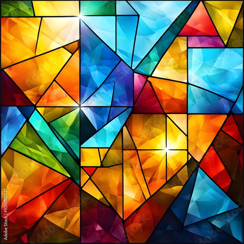 abstract autumn background with stained glasses