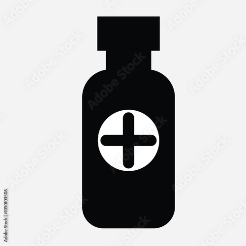Medicine bottle and pill bottle icon vector. vector illustration.