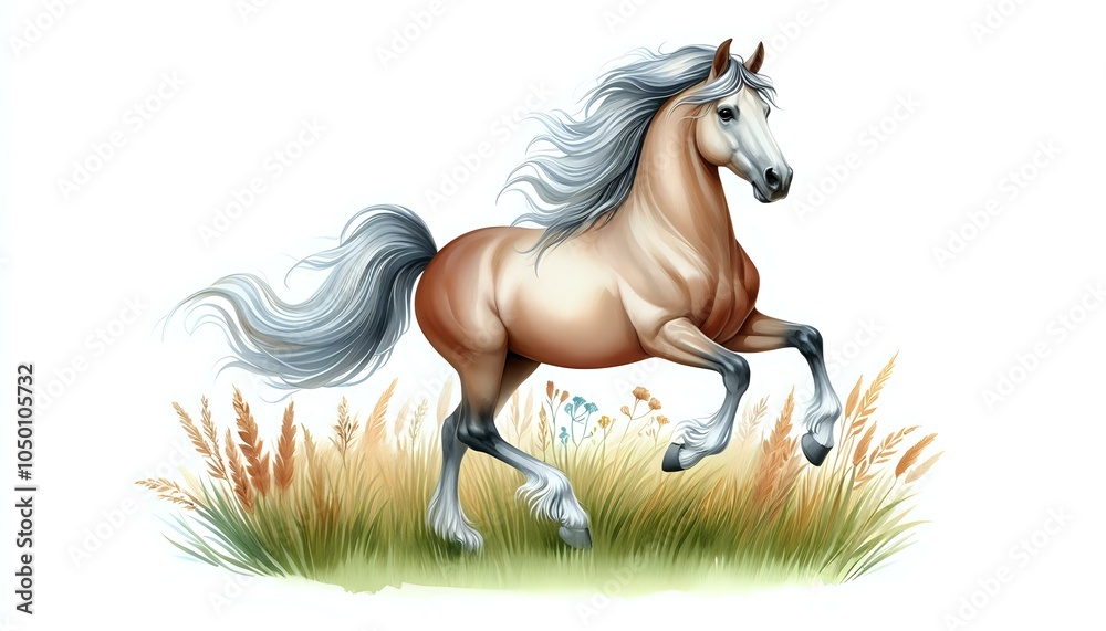 Naklejka premium Dynamic Horse in Graceful Motion 