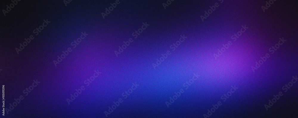 Obraz premium Gradient dark blue and purple grainy background, abstract noise texture banner