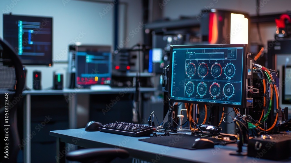 Testing facility with visual equipment validation for industrial photography purposes Testing facility with visual equipment validation for industrial photography purposes