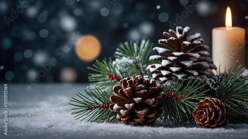 Festliche Weihnachtsdekoration mit süßen Leckereien photo