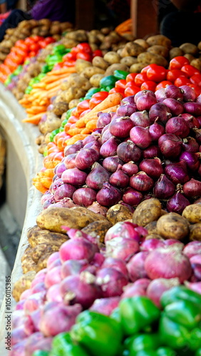 fresh vegetables on a farmer market at zanzibar