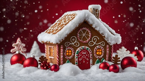 Festliche Weihnachtsdekoration mit süßen Leckereien photo