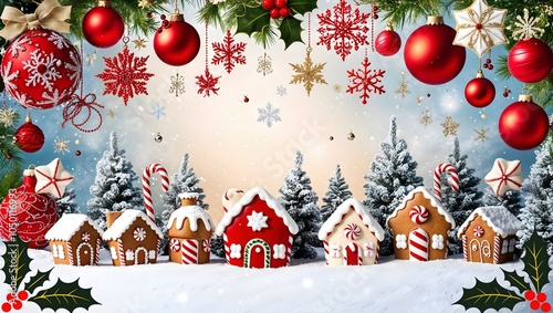Festliche Weihnachtsdekoration mit süßen Leckereien