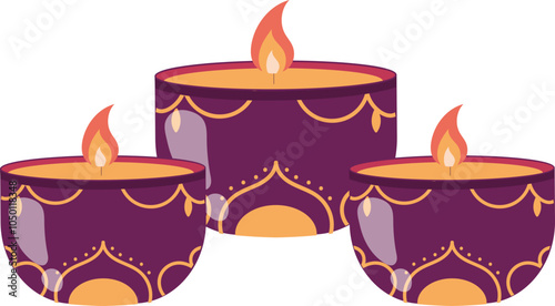 Colorful Diwali Oil Lamp Deepawali Celebration Indian Festival Celebration